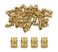 sourcing map 30 Pcs M5 Brass Knurled Threaded Insert M5x9.5mm, OD 7mm Heat Set Insert Embedment Nuts
