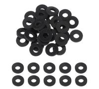 sourcing map 30 Pcs M6.4 Rubber Flat Washers 6.4mm ID 15.9mm OD 3mm Thick Plain Washer Grommets Plastic Sheet Gasket Fastener Sealing Spacer Gasket Ring Water Hose Washers, Black