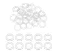 sourcing map 30 Pcs M6 Silicone Flat Washers 6mm ID 10mm OD 1mm Thick Plain Washer Grommets Plastic Sheet Gasket Fastener Sealing Spacer Gasket Ring Water Hose Washers, White