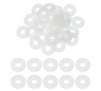 sourcing map 30 Pcs M7 Silicone Flat Washers 7mm ID 20mm OD 2mm Thick Plain Washer Grommets Plastic Sheet Gasket Fastener Sealing Spacer Gasket Ring Water Hose Washers, White