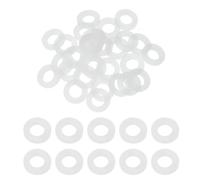 sourcing map 30 Pcs M8 Silicone Flat Washers 8mm ID 15mm OD 2mm Thick Plain Washer Grommets Plastic Sheet Gasket Fastener Sealing Spacer Gasket Ring Water Hose Washers, White