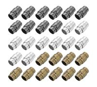 sourcing map 30 Pcs Magnetic Clasps, 8mm /0.31 Inch Leather Cord End Caps Magnetic Bracelet Clasps and Closures for Jewelry Making DIY Bracelet Closures, Silver, Bronze, Black