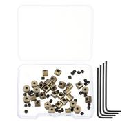 sourcing map 30 Pcs Metal Locking Pin Backs, Locking Pin Keepers Locking Clasp 5mm(H) with 4 Wrench Replacement in Storage Case for Badge, Brooch, Copper Tone