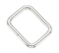 sourcing map 30 Pcs Metal Rectangle Ring, 1-1/2 x 3/4 Rectangle Buckle Ring Webbing Belts Buckle Metal Rings for Bag Belt Keychains DIY Loop Purse Making, Silver