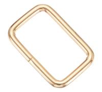 sourcing map 30 Pcs Metal Rectangle Ring, 1-1/2 x 3/4 Rectangle Buckle Ring Webbing Belts Buckle Metal Rings for Bag Belt Keychains DIY Loop Purse Making, Light Gold