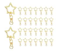 sourcing map 30 Pcs Metal Spring Snap Keychain Clip, Star Shaped Swivel Snap Clasp Key Ring Clips with Chain Hanging Buckle and Open Jump Ring for DIY Crafts Bag Decoration, Gold