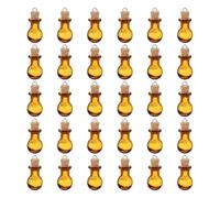 sourcing map 30 Pcs Mini Glass Bottles Jars, Ball Small Cute Glass Jars Vials Pendants Small Vials Wishing Bottle with Cork Stoppers and Eye Screws for DIY Crafts Wedding Favors, Champagne