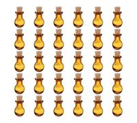 sourcing map 30 Pcs Mini Glass Bottles Jars, Long Bottled Small Cute Glass Jars Vials Pendants Small Vials Wishing Bottle with Cork Stoppers for DIY Crafts Wedding Favors, Champagne