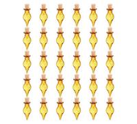 sourcing map 30 Pcs Mini Glass Bottles Jars, Teardrop Small Cute Glass Jars Vials Pendants Small Vials Wishing Bottle with Cork Stoppers for DIY Crafts Wedding Favors, Orange