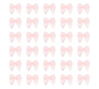 sourcing map 30 Pcs Mini Ribbon Bow 1" Mini Fabric Satin Ribbon Flower Bows for Craft DIY Sewing Wedding Birthday Party, Light Pink