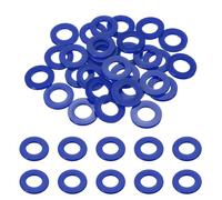 sourcing map 30 Pcs Nylon Flat Washers 14mm ID 27mm OD 2.5mm Thick Plain Washer Grommets Plastic Sheet Gasket Fastener Sealing Spacer Gasket Ring Water Hose Washers, Blue