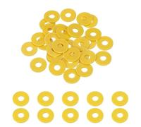 sourcing map 30 Pcs Nylon Flat Washers 5mm ID 15mm OD 1mm Thick Plain Washer Grommets Plastic Sheet Gasket Fastener Sealing Spacer Gasket Ring Water Hose Washers, Yellow