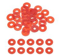 sourcing map 30 Pcs Nylon Flat Washers 5mm ID 15mm OD 1mm Thick Plain Washer Grommets Plastic Sheet Gasket Fastener Sealing Spacer Gasket Ring Water Hose Washers, Red