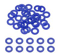 sourcing map 30 Pcs Nylon Flat Washers 8mm ID 16mm OD 1.5mm Thick Plain Washer Grommets Plastic Sheet Gasket Fastener Sealing Spacer Gasket Ring Water Hose Washers, Blue