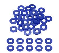 sourcing map 30 Pcs Nylon Flat Washers 8mm ID 19mm OD 2mm Thick Plain Washer Grommets Plastic Sheet Gasket Fastener Sealing Spacer Gasket Ring Water Hose Washers, Blue