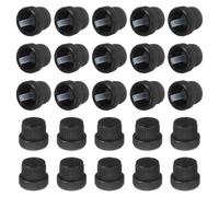 sourcing map 30 Pcs Plastic Replacement Bottle Caps, 18mm Thread Plastic Covers Lids with Inner Plug for Essential Oil, Daily Chemicals, Cosmetics Bottles, Black