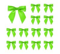 sourcing map 30 Pcs Pre-Tied Bows Satin Ribbon Bows 4.5" Twist Ties Gift Bows for Craft DIY Candy Bags Christmas Wedding Decor Party Treat Bags Bright Green