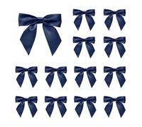 sourcing map 30 Pcs Pre-Tied Bows Satin Ribbon Bows 4.5" Twist Ties Gift Bows for Craft DIY Candy Bags Christmas Wedding Decor Party Treat Bags Dark Blue