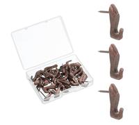 sourcing map 30 Pcs Push Pin Picture Hooks, Zinc Alloy Picture Hanging Nails Thumb Tacks Hanging Hooks with Nails for Wall Wooden Board, Copper