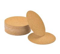 sourcing map 30 Pcs Self-Adhesive Cork Round, 2mm Thick 3.5" Diameter Cork Tiles Backing Sheets Cork Coasters for DIY Crafts, Brown