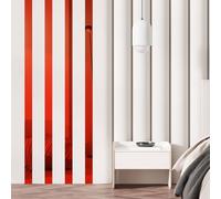 sourcing map 30 Pcs Striped Mirror Stickers, 0.78'' x 11.8'' Mirror Wall Stickers Self Adhesive Acrylic Wall Decals Peel and Stick Mirror Strips Removable for Home Art Wall Decor, Red