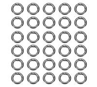 sourcing map 30 Pcs Trigger Spring O Rings, 5/8"(16mm) Round Key Ring Clips Snap Buckle Zinc Alloy Trigger Rings for Keyring Buckle Handbag Purses Bags Wallets, Black