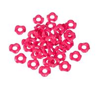 sourcing map 30 Pcs Wavy Spacers, Acrylic Flower Beads Colorful Wave Spacer Focal Bead for Jewelry Making Pen Bracelet Necklace Earrings DIY Crafts, Hot Pink