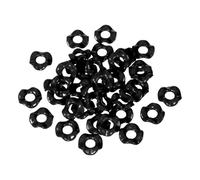 sourcing map 30 Pcs Wavy Spacers, Acrylic Flower Beads Colorful Wave Spacer Focal Bead for Jewelry Making Pen Bracelet Necklace Earrings DIY Crafts, Black