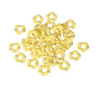 sourcing map 30 Pcs Wavy Spacers, Acrylic Flower Beads Colorful Wave Spacer Focal Bead for Jewelry Making Pen Bracelet Necklace Earrings DIY Crafts, Light Yellow