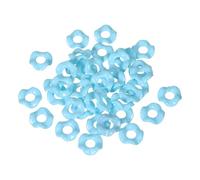 sourcing map 30 Pcs Wavy Spacers, Acrylic Flower Beads Colorful Wave Spacer Focal Bead for Jewelry Making Pen Bracelet Necklace Earrings DIY Crafts, Sky Blue