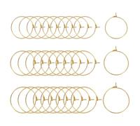 sourcing map 30 Pcs Wine Glass Charm Rings, 3 Sizes 20/25/30mm Metal Earrings Beading Hoops Round Open Rings Metal Earring Hooks for Earring Findings DIY Jewelry Pendant Crafts, Gold