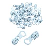 sourcing map 30 Pcs Zipper Sliders, #3 Zipper Metal Repair Replacement with Zip Pull No Sewing Required for Sewing Bags Wallets Jackets Closed-End Zippers Repair, Light Blue
