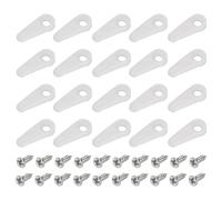 sourcing map 30 Pieces Picture Frame Turn Button, 24X10mm for Hanging Pictures Photos Drawing Crafts, Plastic with 30Pcs Screws Hardware Backing Clips White