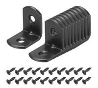 sourcing map 30 Set l Corner Bracket Brace Metal Joint Right Angle Brackets Rounded Corner Fastener with Screws for Wood Shelves, Black, 0.79"x0.59"x0.79"