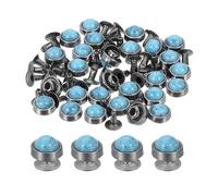 sourcing map 30 Set Leather Rivets, 8mm Turquoise Rapid Rivets Studs Rivets Craft Accessories for DIY Leather Craft Fabric Clothes Belt Bags, Blue