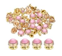 sourcing map 30 Set Leather Rivets, 8mm Turquoise Rapid Rivets Studs Rivets Craft Accessories for DIY Leather Craft Fabric Clothes Belt Bags, Gold/Pink