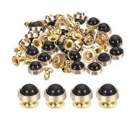 sourcing map 30 Set Leather Rivets, 8mm Turquoise Rapid Rivets Studs Rivets Craft Accessories for DIY Leather Craft Fabric Clothes Belt Bags, Gold/Black