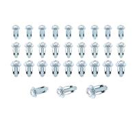 sourcing map 30 Set M4 M5 M6 Jack Nuts, Carbon Steel Zinc Finish Expansion Screw Petal Nut, Multi-Grip Insert Rivet Nut Fasteners for Hollow Wall Iron Skin Line Use in Thin Soft Wall, Silver