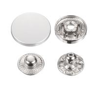 sourcing map 30 Set Press-Stud Cap Button 20mm Metal Snap Fastener Alloy Sew-on Snap Buttons for Coats Bags Leathers Marine Boat Canvas, Matte Sand