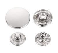 sourcing map 30 Set Press-Stud Cap Button 23mm Metal Snap Fastener Alloy Sew-on Snap Buttons for Coats Bags Leathers Marine Boat Canvas, Silver