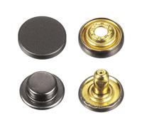 sourcing map 30 Sets Press-Stud Cap Button 12.5mm Metal Snap Fastener Alloy Sew-on Snap Buttons for Bags Leathers Marine Boat Canvas, Black