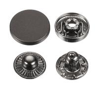 sourcing map 30 Sets Press-Stud Cap Button 17mm Metal Snap Fastener Alloy Sew-on Snap Buttons for Coats Leathers Marine Boat Canvas, Black