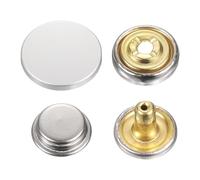 sourcing map 30 Sets Press-Stud Cap Button 20mm Metal Snap Fastener Alloy Sew-on Snap Buttons for Coats Bags Leathers Marine Boat Canvas, Matte Sand