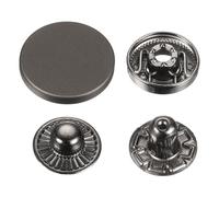sourcing map 30 Sets Press-Stud Cap Button 20mm Metal Snap Fastener Alloy Sew-on Snap Buttons for Coats Leathers Marine Boat Canvas, Black