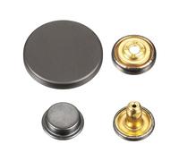 sourcing map 30 Sets Press-Stud Cap Button 23mm Metal Snap Fastener Alloy Sew-on Snap Buttons for Bags Leathers Marine Boat Canvas, Black