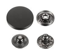 sourcing map 30 Sets Press-Stud Cap Button 23mm Metal Snap Fastener Alloy Sew-on Snap Buttons for Coats Leathers Marine Boat Canvas, Drak Black