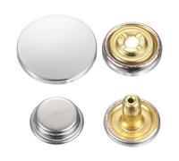 sourcing map 30 Sets Press-Stud Cap Button 23mm Metal Snap Fastener Alloy Sew-on Snap Buttons for Coats Bags Leathers Marine Boat Canvas, Silver