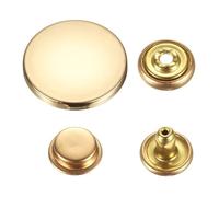 sourcing map 30 Sets Press-Stud Cap Button 25mm Metal Snap Fastener Alloy Sew-on Snap Buttons for Bags Leathers Marine Boat Canvas, Gold
