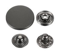 sourcing map 30 Sets Press-Stud Cap Button 25mm Metal Snap Fastener Alloy Sew-on Snap Buttons for Coats Leathers Marine Boat Canvas, Black