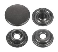 sourcing map 30 Sets Press-Stud Cap Buttons 12.5mm Metal Snap Fastener Alloy Sew-on Snap Buttons for Bags Leather Marine Boat Canvas, Gun